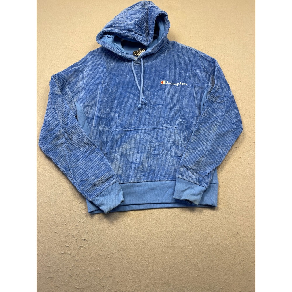 Champion Hoodie Corduroy Blue Medium Mens